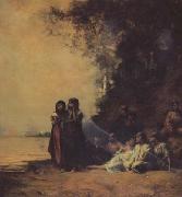 Eugene Fromentin Femmes egyptiennes au bord du Nil (mk32) oil painting